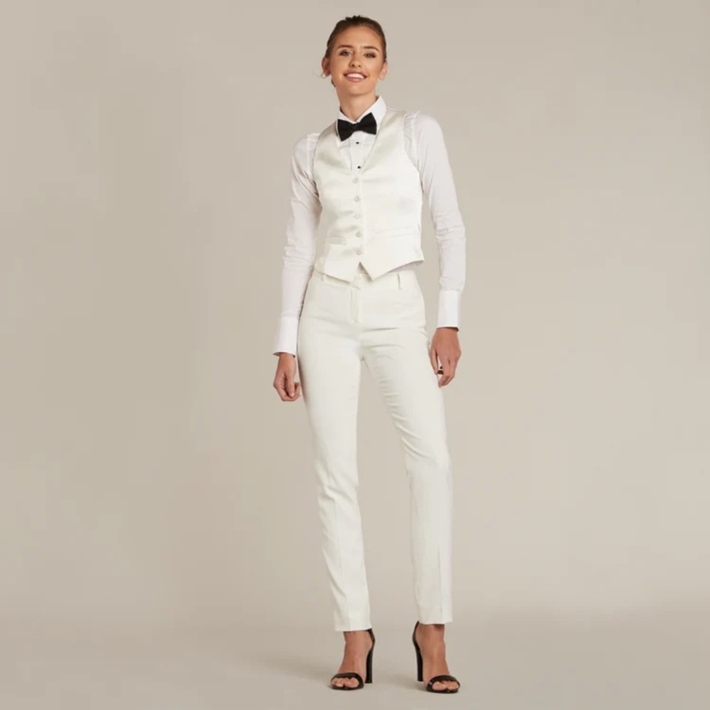 Little Black Tux Tuxedo Pants, Diamond White, size 2 [Matching jacket available]